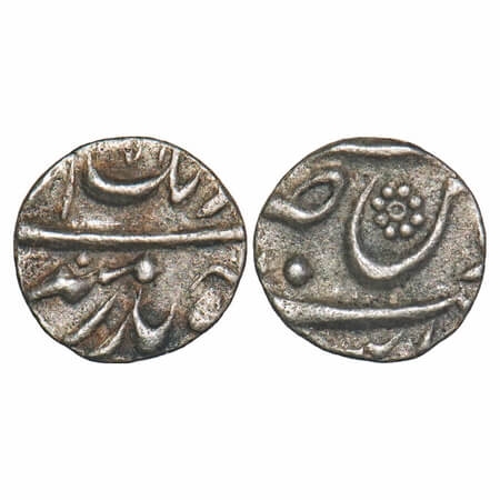 Aurangzeb (AH 1068-1118, 1658-1707 AD), Silver 1/16 Rupee/ 1 Anna, 0.66g, Sholapur Mint, A