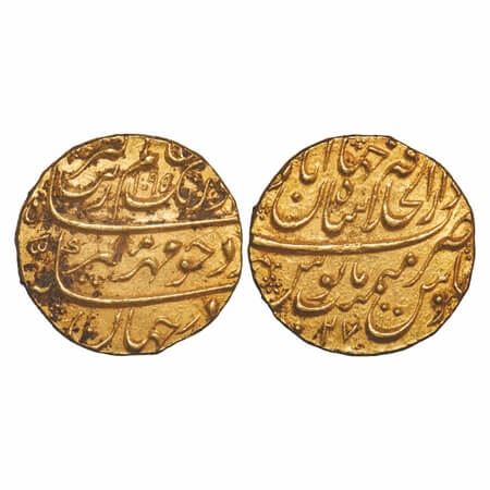 Aurangzeb (AH 1068-1118, 1658-1707 AD), Gold Mohur, 10.94g, Dar ul Khilafat Shahjahanabad 