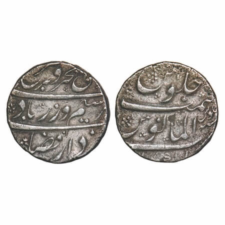 Farrukhsiyar (AH 1124-1131/1713-1719 AD), Silver Rupee, 11.37g, Al Manus type, Kankruti Mi