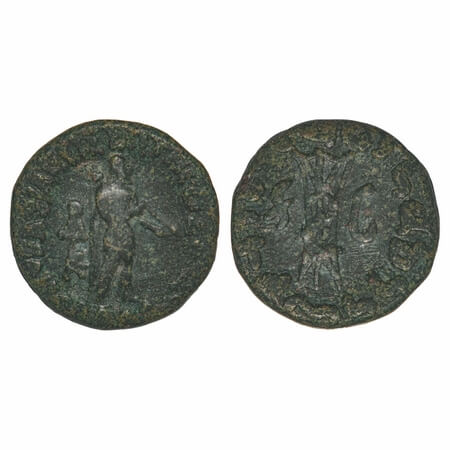 Indo-Greeks, Apollodotus II, (c. 65-55 BC), Copper Drachm, 16.19g, 25.73x25.56mm, Obv: Apo