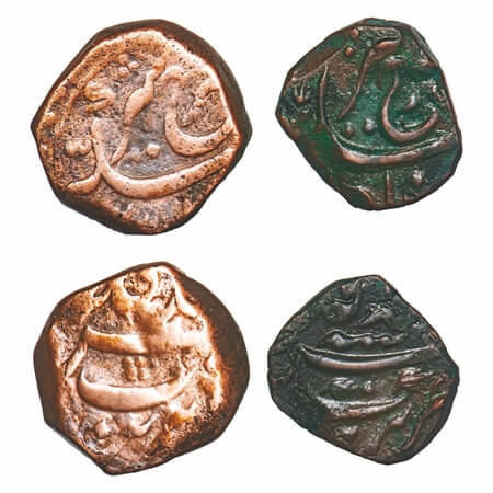 Farrukhsiyar, Copper Paisa & ½ Paisa (2 Coins), 13.95 & 6.24g, Parenda Mint. KM 371.1, 372