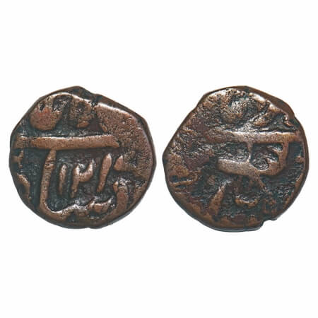 Maratha Confederacy, Copper Paisa, 8.90g, Akbarabad (Agra) Mint, AH 1217, INO Shah Alam II