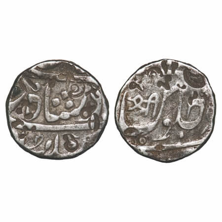 Maratha Confederacy, Silver Rupee, 11.22g, (Chakan Mominabad) Mint, with 'Shri' on reverse