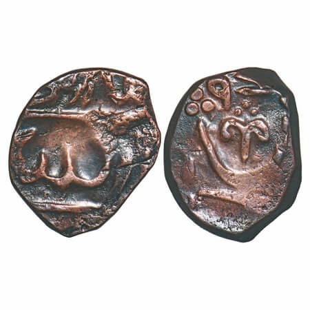 Maratha Confederacy, Copper Paisa. 6.83g, (Pune), INO Ali Gauhar, Nagphani type, Fasli dat