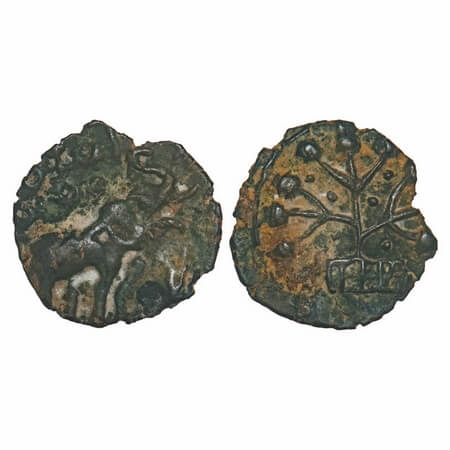Satavahanas, Siri Satakarni (c. 100 BC), Nasik Region, Potin Unit, 1.72g, 16.99x17.08mm, O