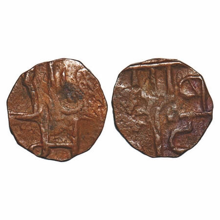 Maratha Confederacy, Copper ¼ Paisa, 1.88g, Khem Sawant III (1755-1803 AD), Wadi (Sawantwa