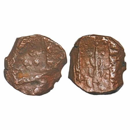 Nagpur Bhonsla Rajas, Copper Paisa, 15.05g, Unattributed type, Long Fish mark, these types