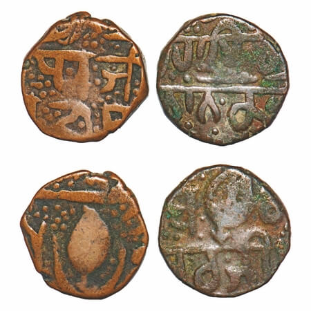 Sikh Empire, Copper Paisa (2 Coins), 8.48,6.68g, Ranjit Singh (VS 1856-1896/1799-1839 AD),