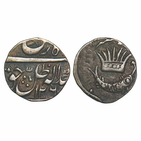 Awadh, Silver 1/8 Rupee, 1.40g, Amjad Ali Shah (AH 1258-1263, 1842-1847 AD), (Mulk Awadh B