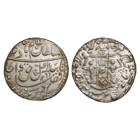 Awadh, Silver Rupee, 11.14g, Wajid Ali Shah, Bait-us-Sultanat Lakhnau Mulk Awadh Akhtarnag