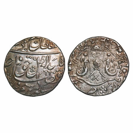 Awadh, Silver ½ Rupee, 5.55g, Wajid Ali Shah (AH 1263-1272, 1847-1856 AD), Mulk Awadh Bait