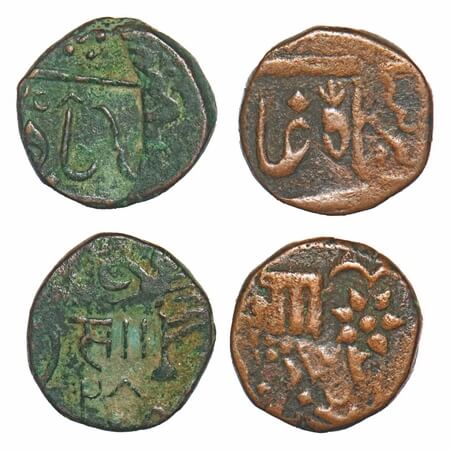 Baroda, Copper Paisa (2 Coins), 9.21, 9.84g, Sayaji Rao II (AH 1235-1264 / 1819-1847 AD), 
