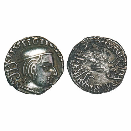 Western Kshtrapas, Kardamaka Family, Vijayasena (238-239 AD), Probably SE 164, Silver Dram