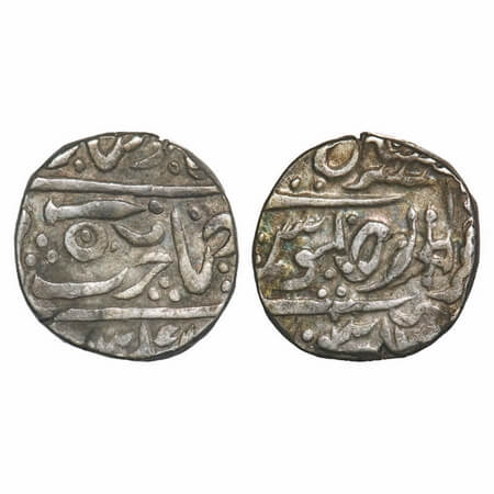 Gwalior, Silver Rupee, 10.64g, Daulat Rao Scindha (AH 1209-1243/1794-1827 AD), Isagarh Min