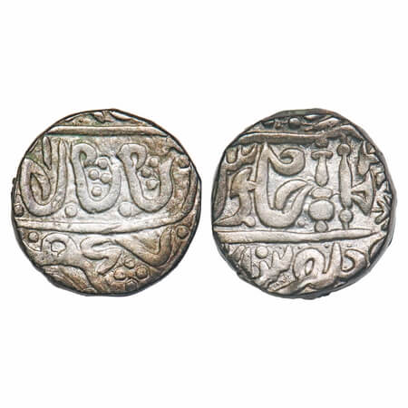 Gwalior, Silver Rupee, 10.88g, Daulat Rao (AH 1209-1243/1794-1827 AD), Jean Baptiste Filos