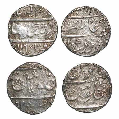 Hyderabad early period/Mughals, Silver Rupees (2 Coins), (Dilshadabad Mint), INO Alamgir I