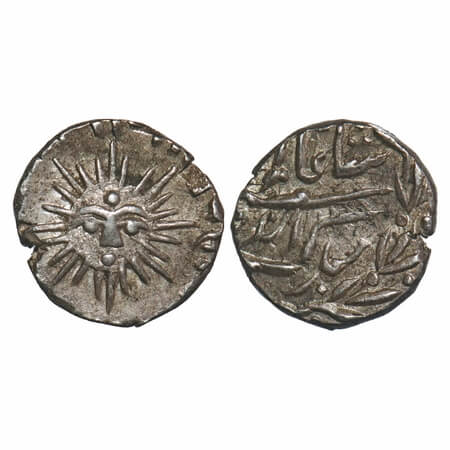 Indore, Silver 1/8 Rupee, 1.41g, Shivaji Rao (VS 1943-1960 / FE 1296-1313 / 1886-1903 AD),