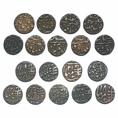 Jaipur, Silver 1/4 Rupee (9 Coins), Madho Singh II (AH 1298-1341 / 1880-1922 AD), INO Quee