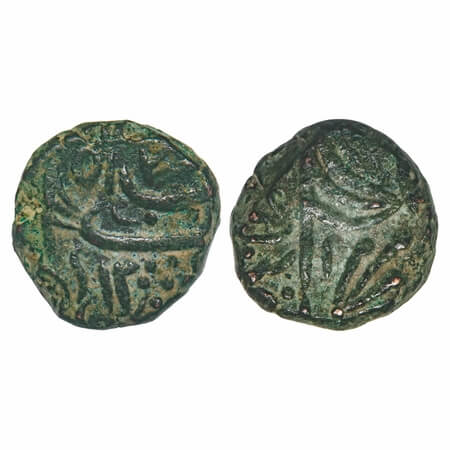 Jaora State, Copper Paisa, 13.00g, Muhammad Ismail (AH 1282-1313/1865-1895), dotted orname
