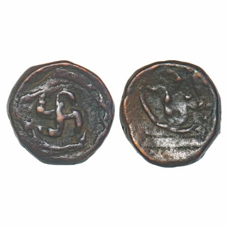 Jhabua, Copper Paisa, 10.79g, Gopal Singh (VS 1897-1952 / 1840-1895 AD), British Protector