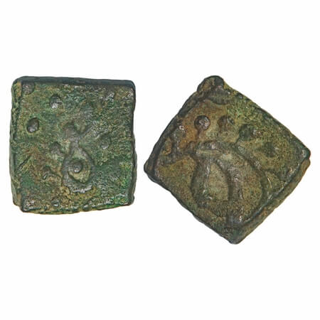 Jhabua, Copper Square Paisa, 10.54g, Gopal Singh (VS1897-1952 / 1840-1895 AD, British Prot