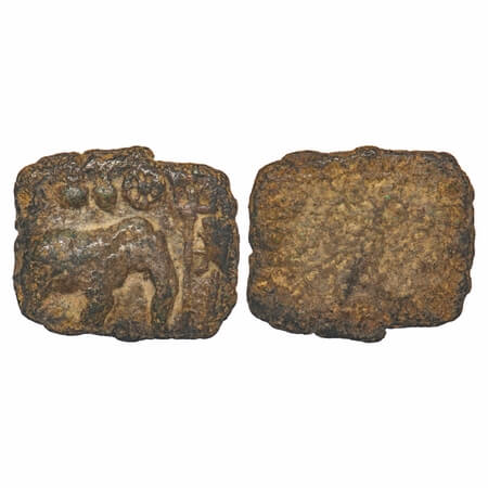 Sangam Age, Ancient Pandya, Copper Unit, 6.85g,18.85x22.29mm, Obv: Elephant walking to rig