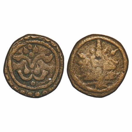 Travancore, Copper Thirai Cash, 1.20g, Obv: Narasimha, Rev: Ganesha. B.Sarasan unlisted. F