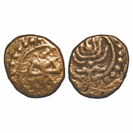 Travancore, Copper Thira Cash, 1.05g, Obv: Garuda to left, Rev: Lotus. B.Sarasan 307.1 typ