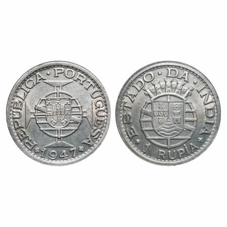 Indo Portuguese, Half Silver, Rupia, Republic, 1947. A.Gomes (page 605) 11.01 / KM 27. Abo
