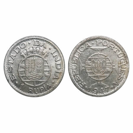Indo Portuguese, Half Silver, Rupia, Republic, 1947. A.Gomes (page 605) 11.01 / KM 27. Ver