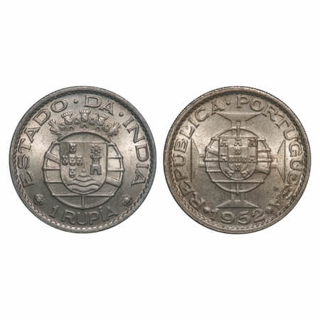 Indo Portuguese, Copper Nickle Rupia, 12.04g, Republic, 1952. A.Gomes (page 605) 12.01 / K