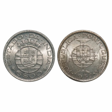 Indo Pourtuguese, Copper Nickle, 13.92g, Republic, 6 Escudo 1959. A.Gomes (page 606) 18.01