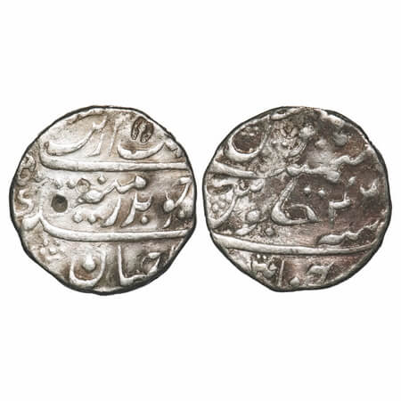 Madras Presidency, Silver Rupee, 11.49g, Chinapatan Mint, INO Aurangzeb Alamgir, 42 RY. F.