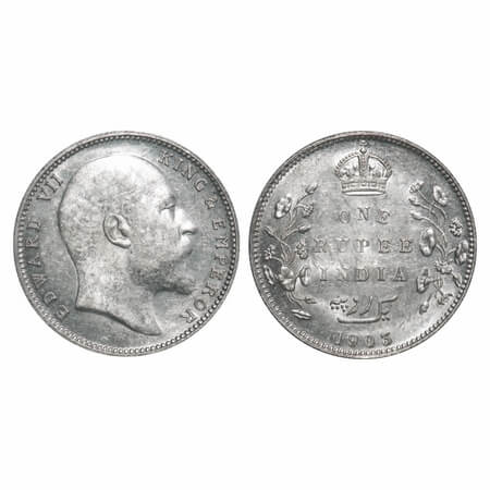 Edward VII, Silver, Rupee, 1903, Bombay Mint, 'B' incused and no dot. F. Prid 199. GK 927.