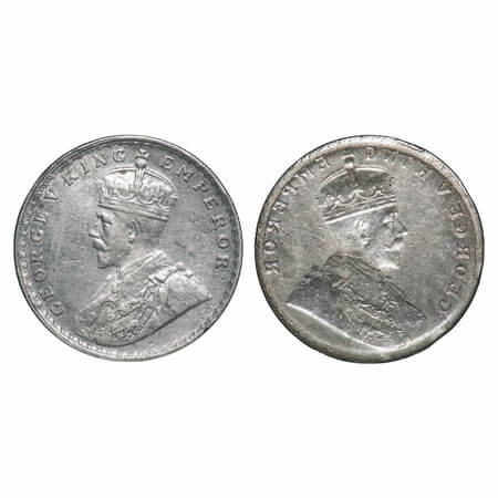 George V, Silver, Rupee, Obv Lakhi, Error, Broackage/Lakhi. Extremely Fine+. Rare.