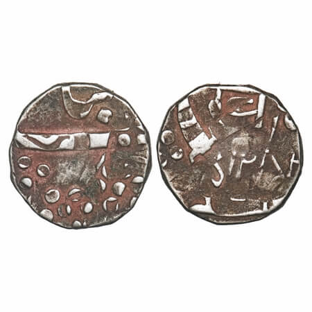 Baroda, Silver 1/2 Rupee, 5.70g, Khande Rao Gaikwad (AH 1273-1287 / 1856-1870 AD), Baroda