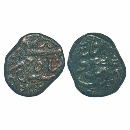 Bhaunagar, Copper Dokdo, 7.60g, INO Shah Jahan III (AH 1173-1174 / 1759-1760 AD), ND, Doub