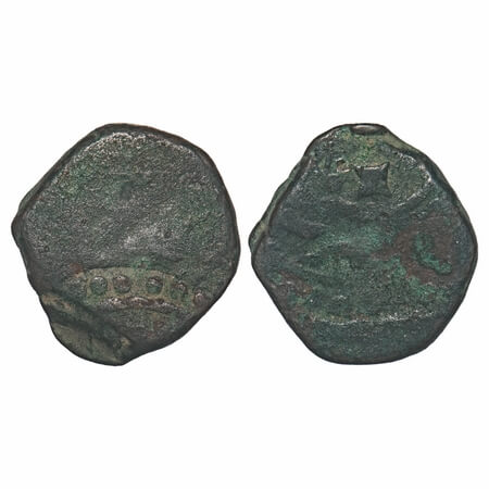 Gwalior, Copper Paisa, 4.91g, Anonumous Issue, Jawad Mint, ND, Off-Centre Error, Obv: Off 
