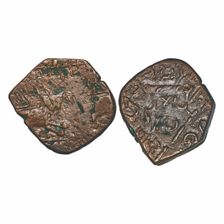 Lunawada, Copper Paisa, 7.68g, Wakhat Singhji (VS 1924-1986 / 1867-1929 AD), ND, Double St