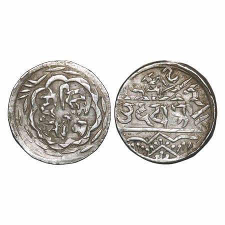 Mewar, Silver Rupee, 10.85g, Swarup Shahi Series, Udaipur Mint, Dost London in Nagari. Err