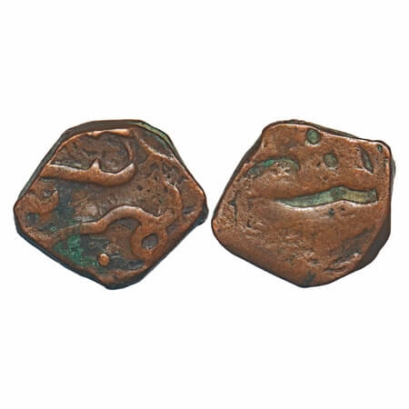 Mewar Feudatories - Salumba, Copper Paisa, 4.96g, Error Brockage/Lakhi. Anonymous Issue, c