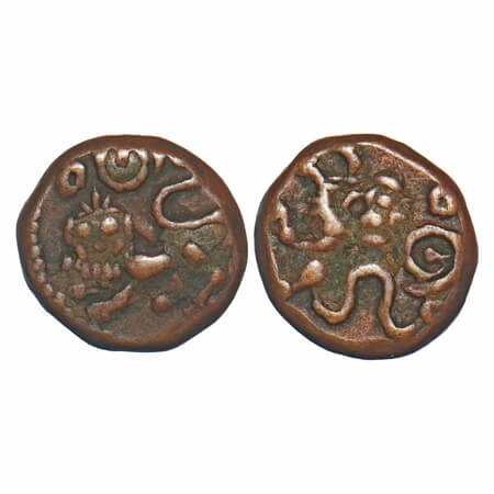 Mysore, Copper 6-1/4 Cash, 2.00 gms, Dewan Purnaiya (Regent for Krishnaraja Wodeyar), (AH 
