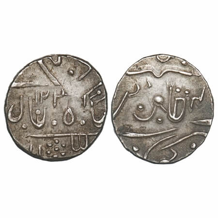 Partabgarh, Silver Rupee, 10.84g, Dulep Singh (1825-1864 AD), Deogarh Mint, 123(6) AH, 4(5