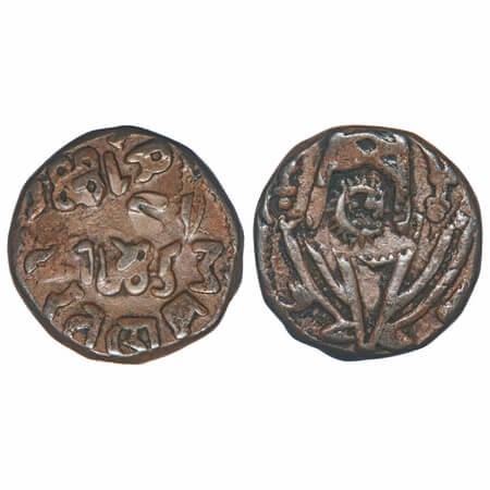 Ratlam, Copper Paisa, 9.02g, Ranjit Singh (VS1921-1950 / 1864-1893 AD), 1885 AD, Double St