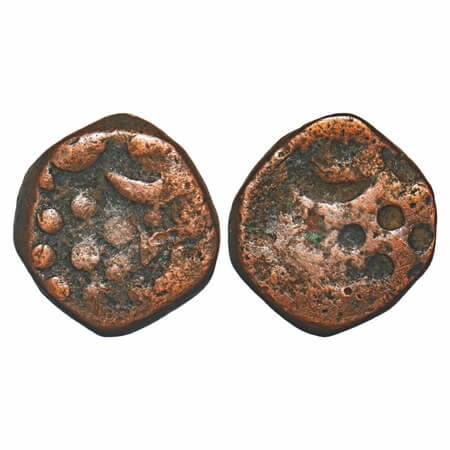 Sailana, Copper Paisa 5.40g, Dule Singh (VS 1907-1952/1850-1895 AD), Error Brockage/Lakhi,