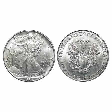 United States, Silver (0.999 silver) Dollar, Heavy weight Error 31.63g, Instead of 31.10g 