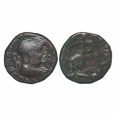 Kushanas, Kujula Kadphises (c. 50-90 AD), Copper Drachma, 8.87g, 22.23x22.88mm, Obv: Bust 