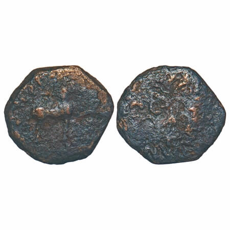 Western Kshatrapas, Kardamaka Dynasty, Damazada S/o Zamotika (78-130 AD) Horse Type, Coppe