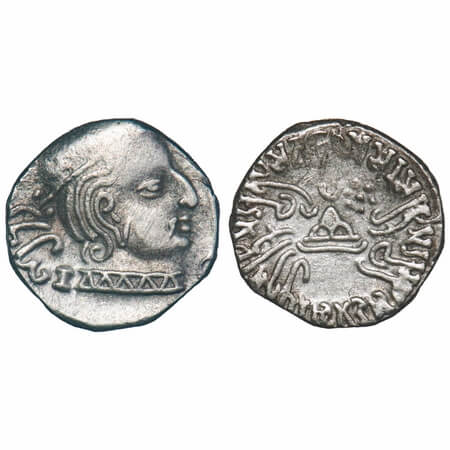 Western Kshtrapas, Kardamaka Family, Vijayasena (238-239 AD), Silver Dramma, 2.09g, 14.68x