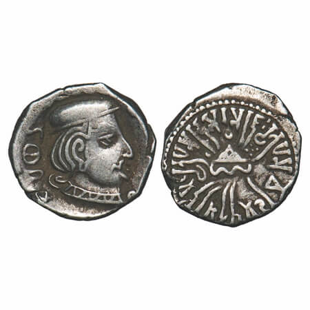 Western Kshtrapas, Kardamaka Dynasty, Rudrasena II (255-276 AD), SE 189, Silver Dramma, 2.